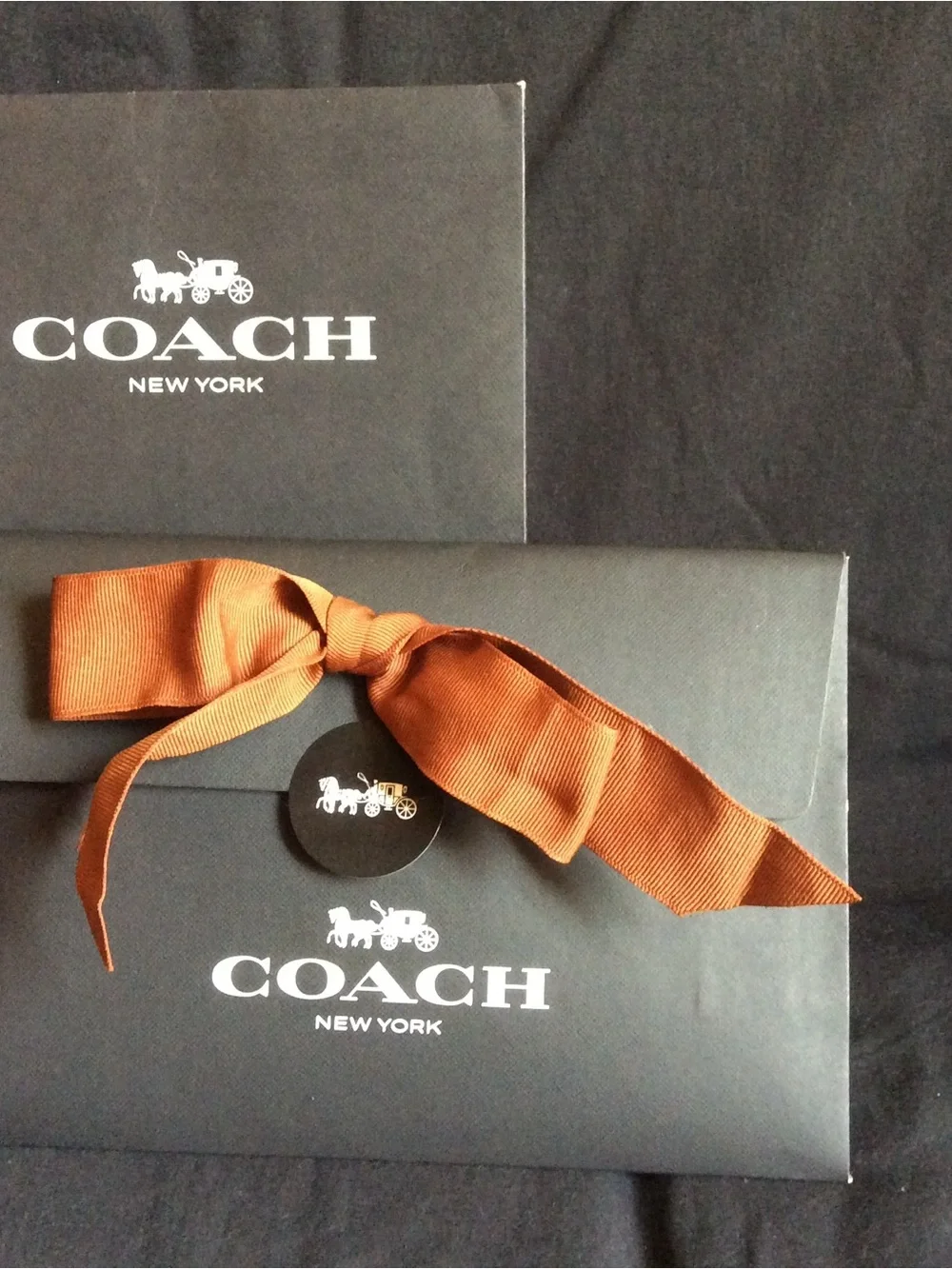 Coach Black Leather Wristlet with Gold Hardware